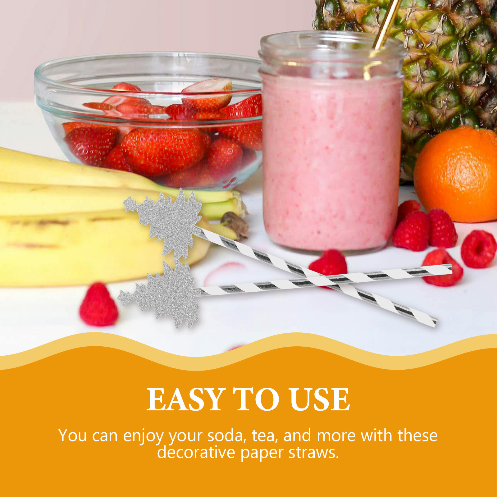 Paper Straw Color - 25 sztuk – papierowe słomki w