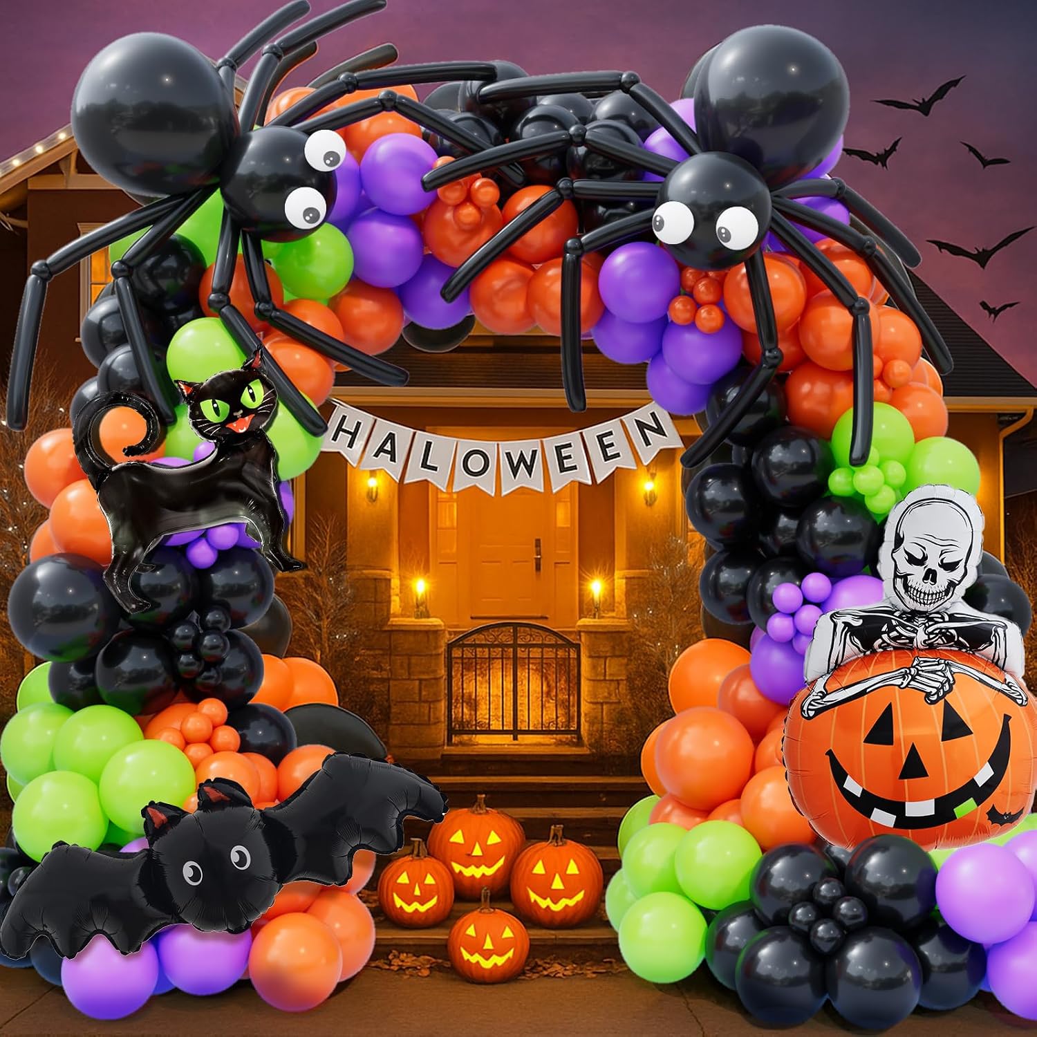 Balloon Arch Kit - 173-częściowy zestaw girlandy balonowej na Halloween