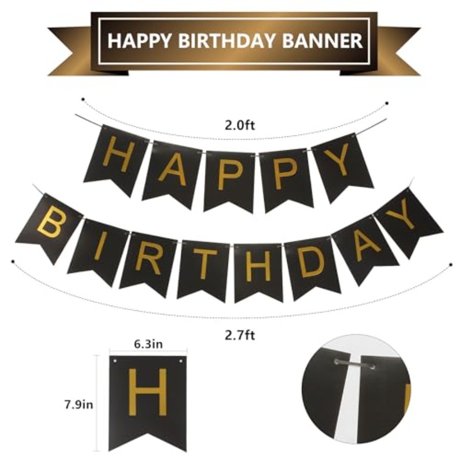 Czarno-złoty baner w paski z z – Party Banner Gold recenzja i cena