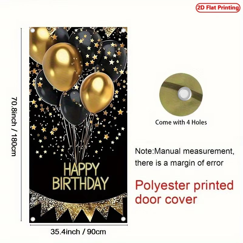 Baner na drzwi 2D, elegancki b – Party Banner Gold recenzja i cena
