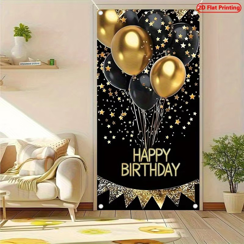 Baner na drzwi 2D, elegancki b – Party Banner Gold recenzja i cena